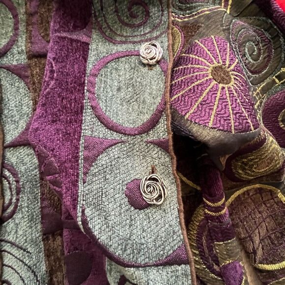 Vtg Womens Funky Kaleidoscope Jacket M Jacquard Boho Futuristic Eclectic Artsy - Picture 8 of 10